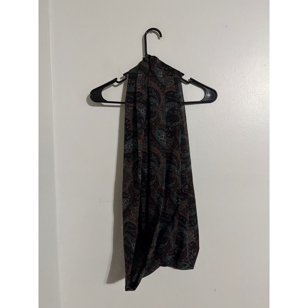 Black Teal Rust Paisley Infinity Scarf Sheer Lightweight Loop Scarf Boho Wrap